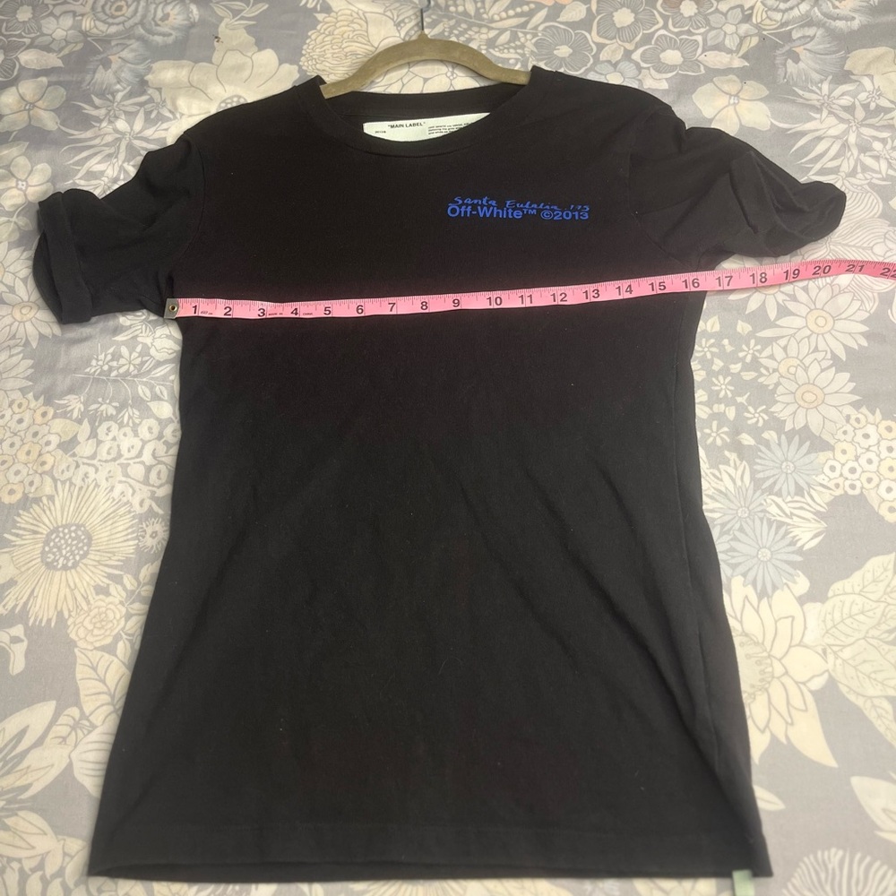 Off-White Virgil Abloh Black Graphic T-Shirt Main Label Back Print Designer Tee - Picture 15 of 16